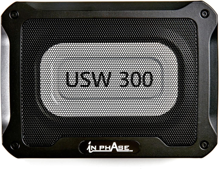 In Phase Car Audio USW300 300 W Ultraflaches, kompaktes aktives Subwoofersystem für den Untersitz, A