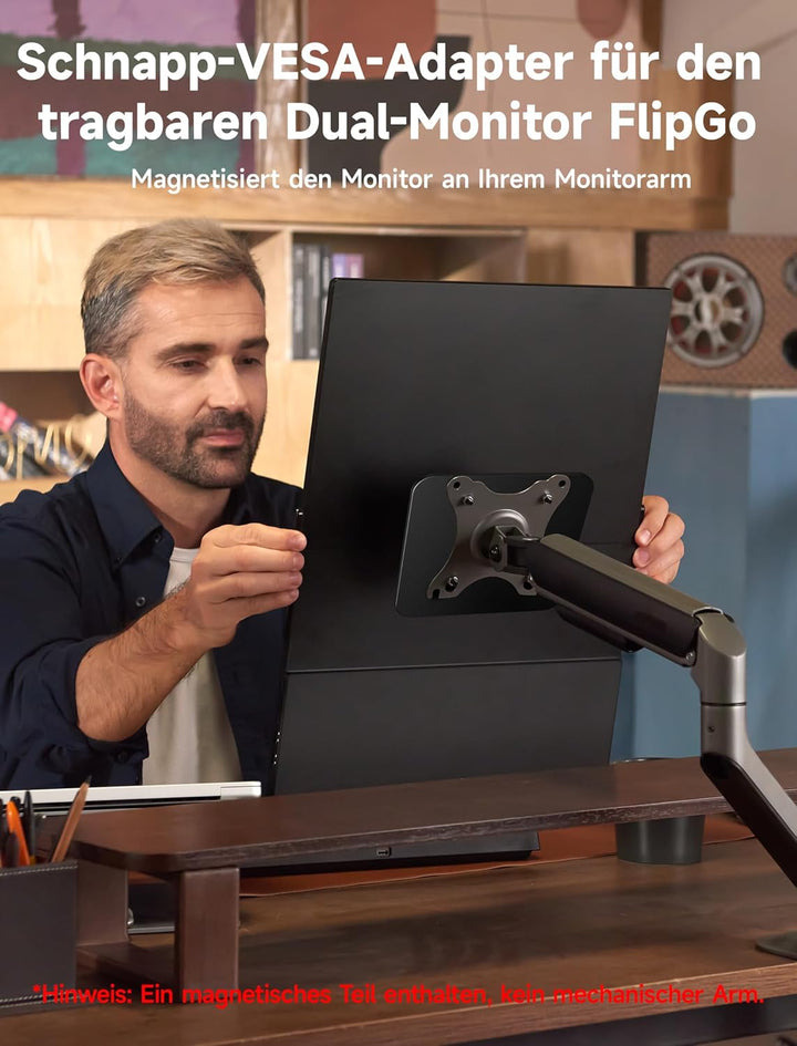 JSAUX Snap VESA-Adapter für FlipGo 16" & 15,6" Lite Tragbaren Dual-Screen-Monitor