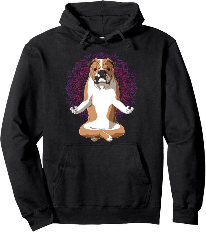 Yoga Hund Englische Bulldogge Pullover Hoodie