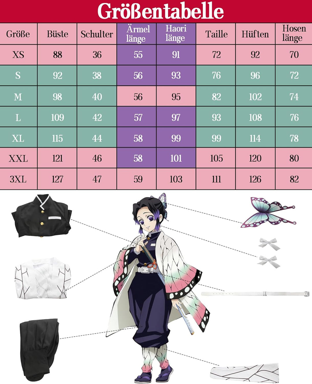 FCCAM Agatsuma Zenitsu Cosplay Kimono Vollständiger Satz Anime Zenitsu Cosplay Kostüm Erwachsene Wei