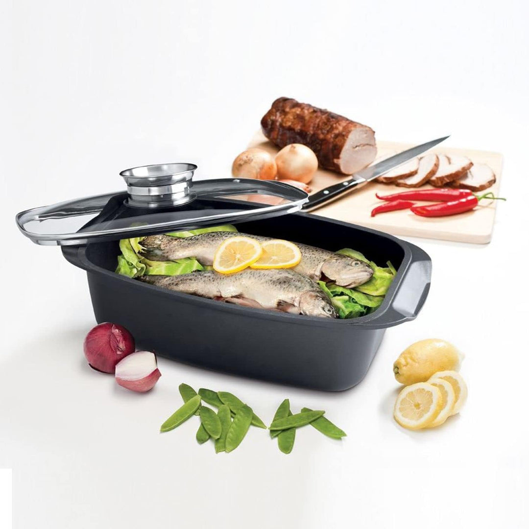 Universalbräter 4,6l Aromabräter Schmortopf Bräter Bratentopf Kochtopf Topf