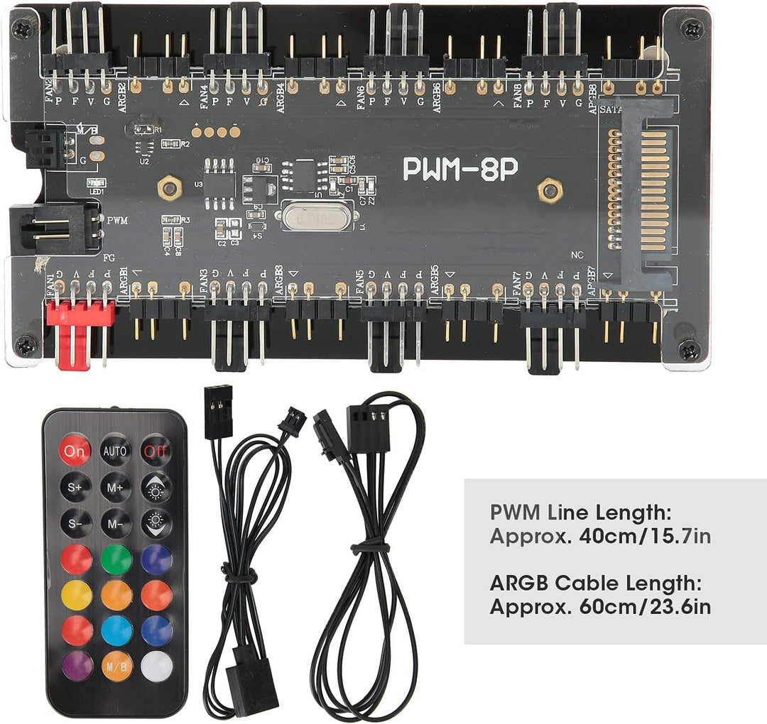 ARGB Controller argb controller fernbedienung PWM+ARGB Zwei in einem Gehäuse Lüfter Hub, 8 5 V3 Pin