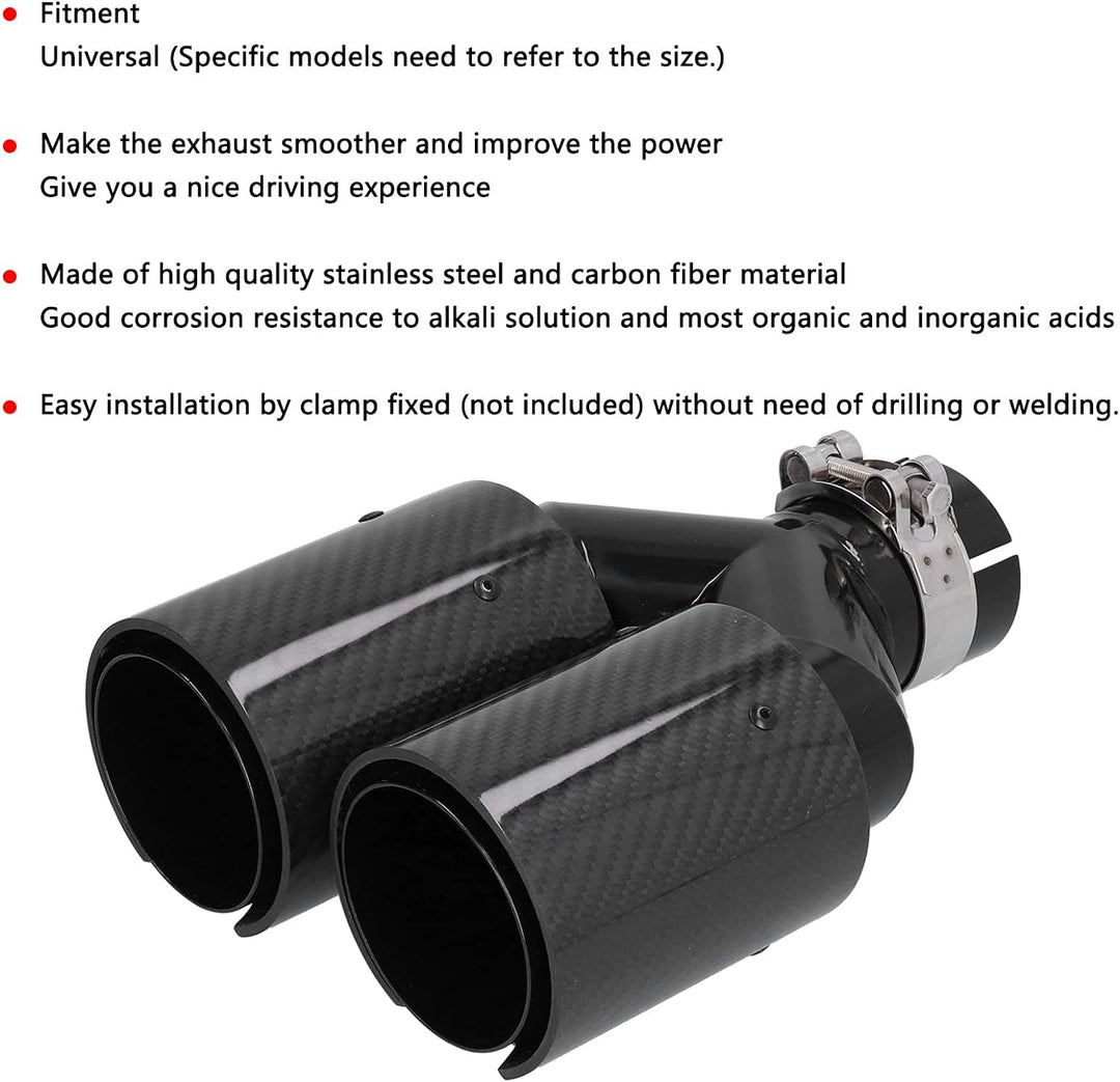 Exhaust Dual Tips 2.24-60 Mm Auto Endrohr,Carbon Car Dual Auspuff Endrohr M Performance Endrohr Univ