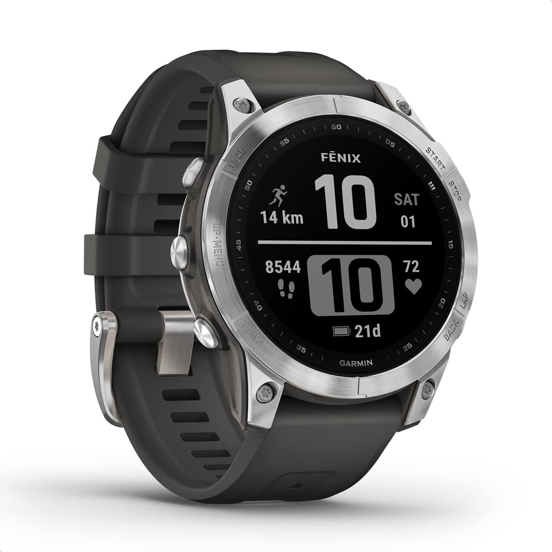 Garmin fenix 7 – GPS-Multisport-Smartwatch mit Farbdisplay und Touch-/Tastenbedienung, TOPO-Karten,