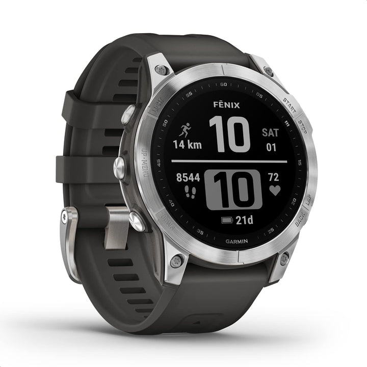 Garmin fenix 7 – GPS-Multisport-Smartwatch mit Farbdisplay und Touch-/Tastenbedienung, TOPO-Karten,