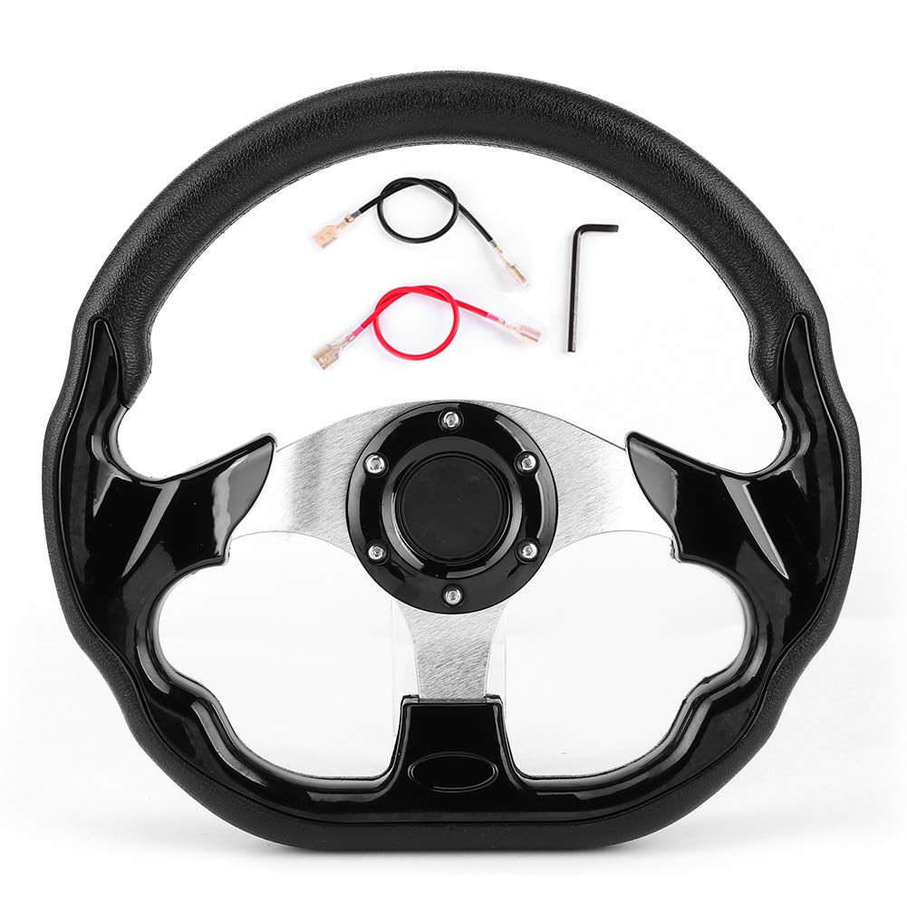 Shipenophy Sportlenkrad, 320 mm / 12,5 Zoll Aluminium + PVC + Kunststoff-Drift-Lenkrad Schwarz mit H