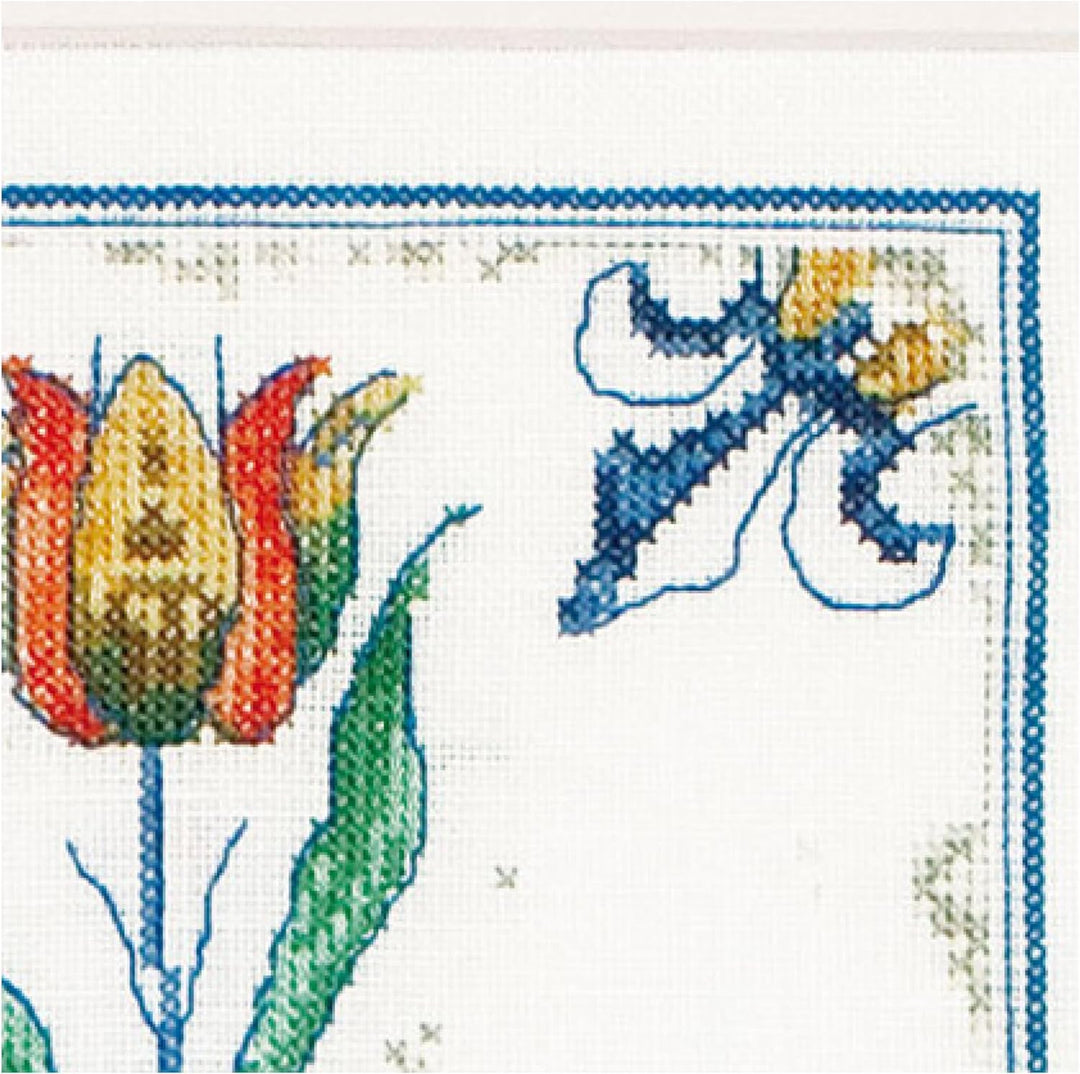 Thea Gouverneur - Kreuzstich-Set - Antike Flieen. Blumen - Leinen - 36 Count - Für Erwachsene - 485