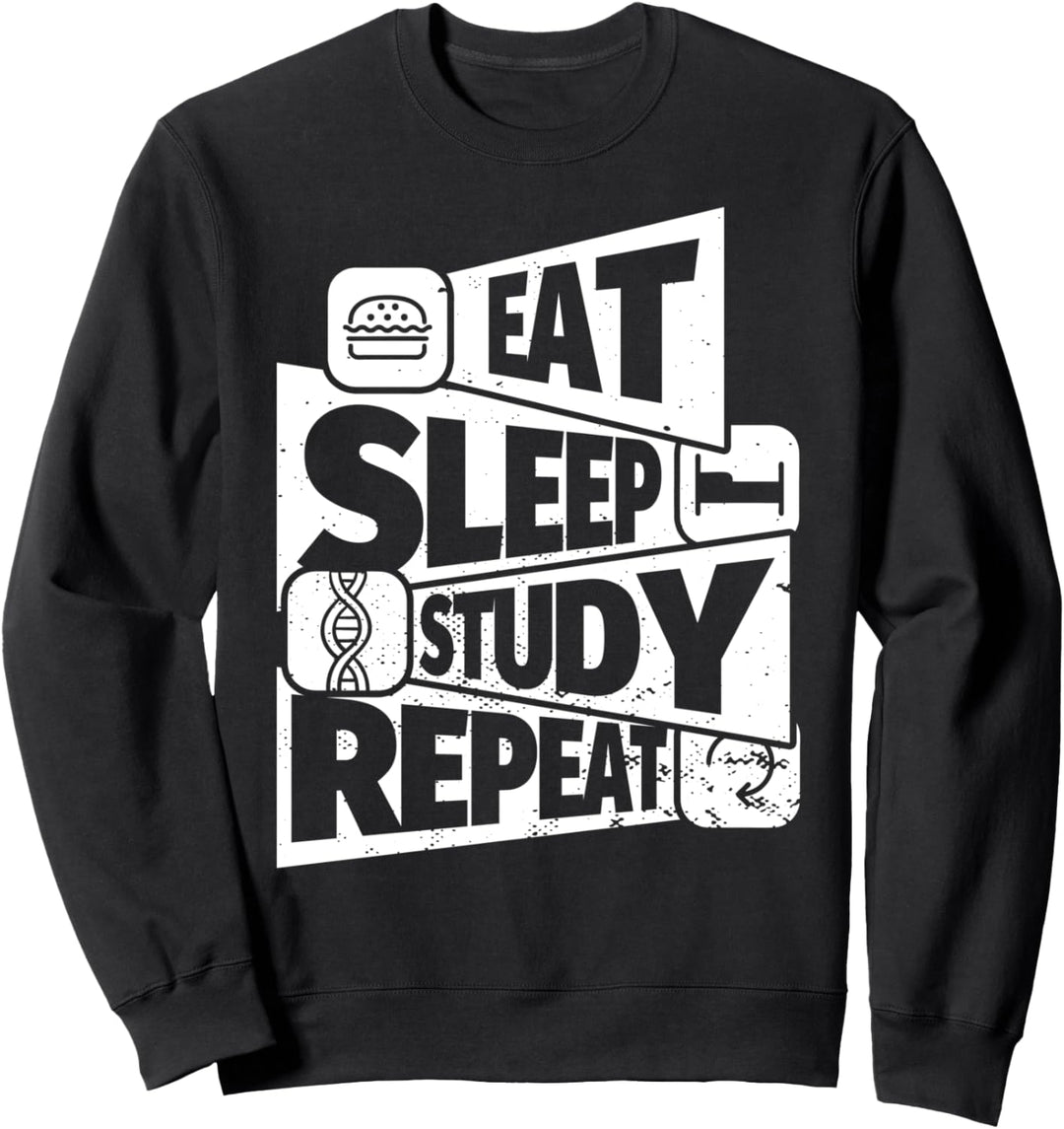 ESSEN SIE SCHLAF Biologie Student Genetik REPEAT Lustige Bio Sweatshirt