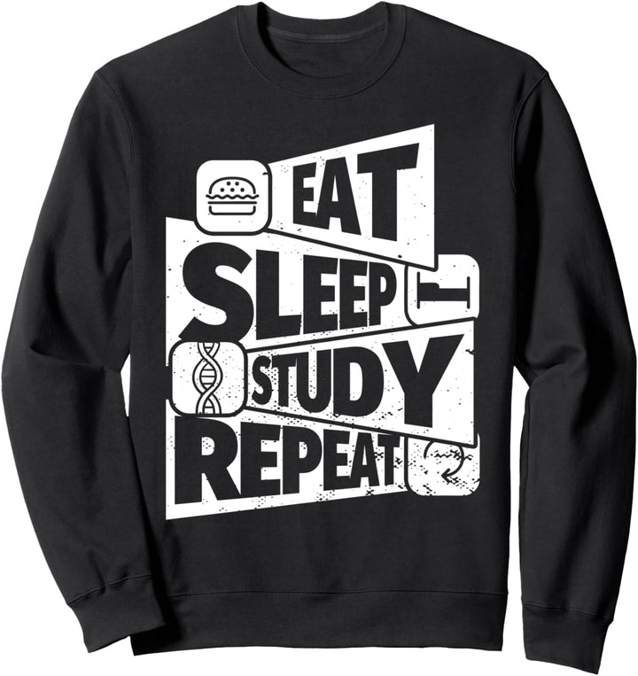 ESSEN SIE SCHLAF Biologie Student Genetik REPEAT Lustige Bio Sweatshirt
