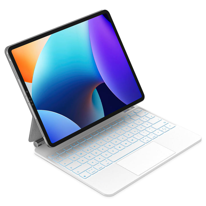 Bettdow für iPad Air 6.Gen 13" M2 2024/ iPad Pro 12.9" Tastatur Hülle, Schwebendes Magnetisches Desi