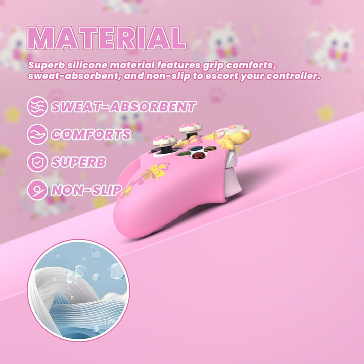 PlayVital Cute Schutzhülle für Xbox Series X/S Controller, rutschfeste Silikon Hülle Case Zubehör fü