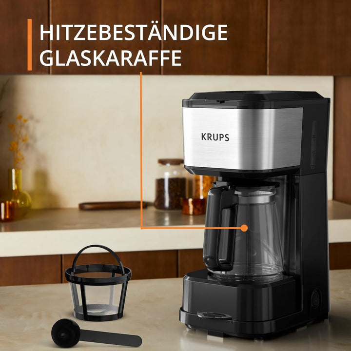 Krups Simply Brew Kaffeebereiter mit Filter 3 in 1, 3 Brühoptionen, amerikanischer Kaffee, hitzebest