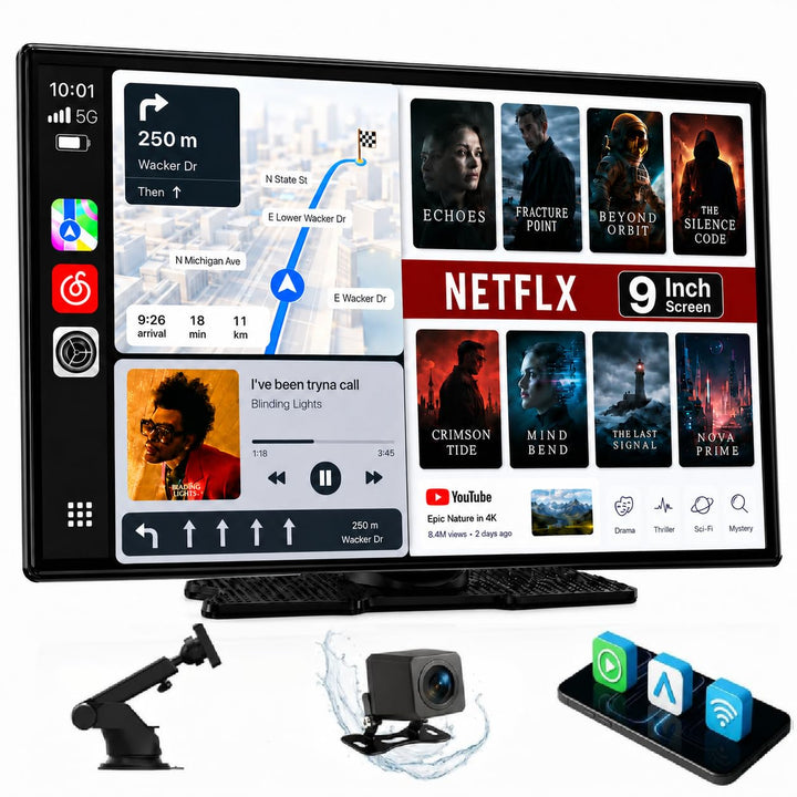 Volam Android Auto Display &amp;Wireless CarPlay Kompatibel mit Net flix/Y0uTube,2026 Aktualisierter Tra