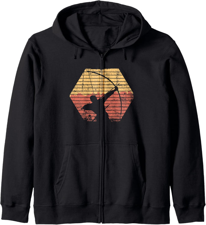 Bogenschiessen Bogen Jäger Vintage Retro Sonne Bogensport Kapuzenjacke