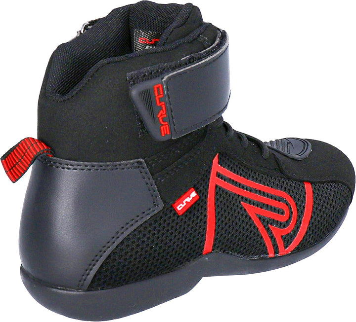 CURVE Rubi Vented Motorradstiefel, Mikrofaser, Knöchel- und Fersenschutz, Schnürverschluss, rutschfe