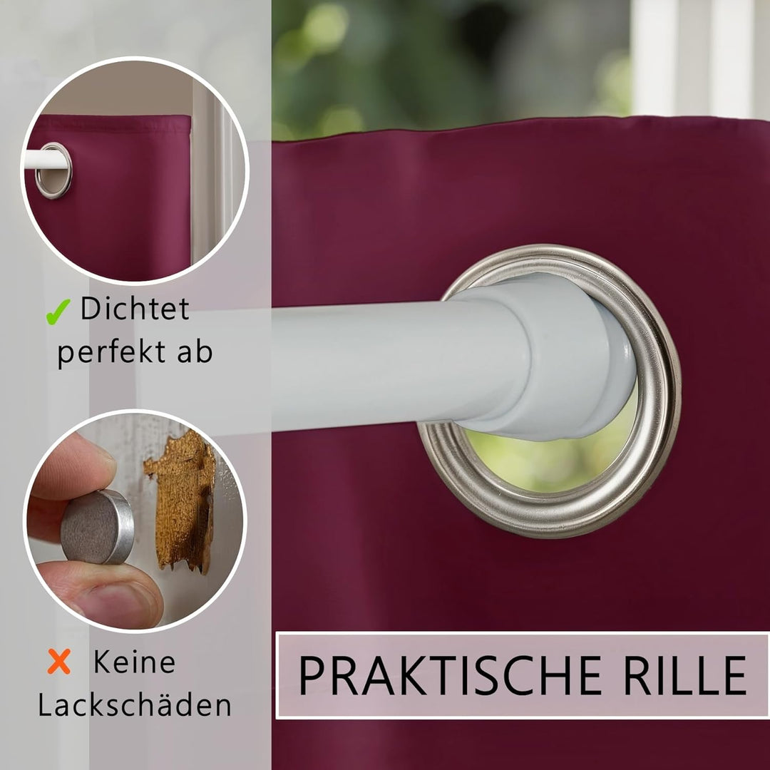 Thermo Türvorhang mit Teleskopstange, einfache Montage in nur 1 Minute ohne Bohren (Türgardine beeri