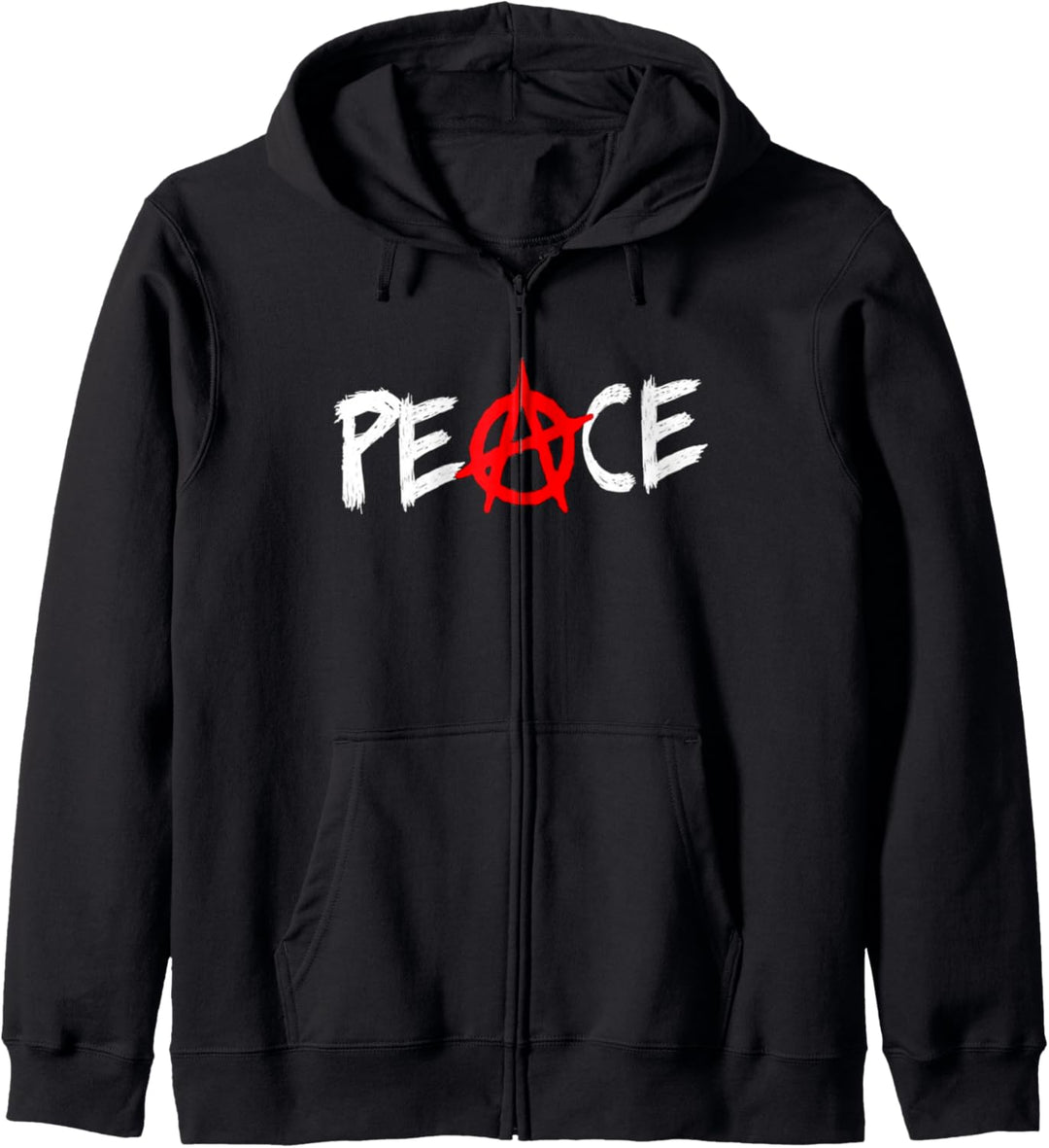 Peace Punk Anarchie Anarcho A Zeichen Symbol in rot Kapuzenjacke