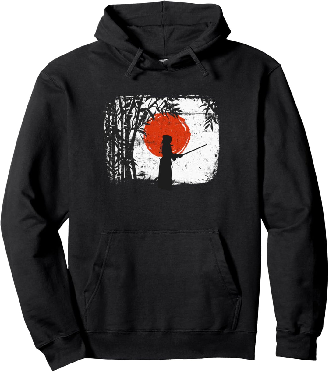 Kendo Japanese Vintage Art Bamboo Sun Pullover Hoodie