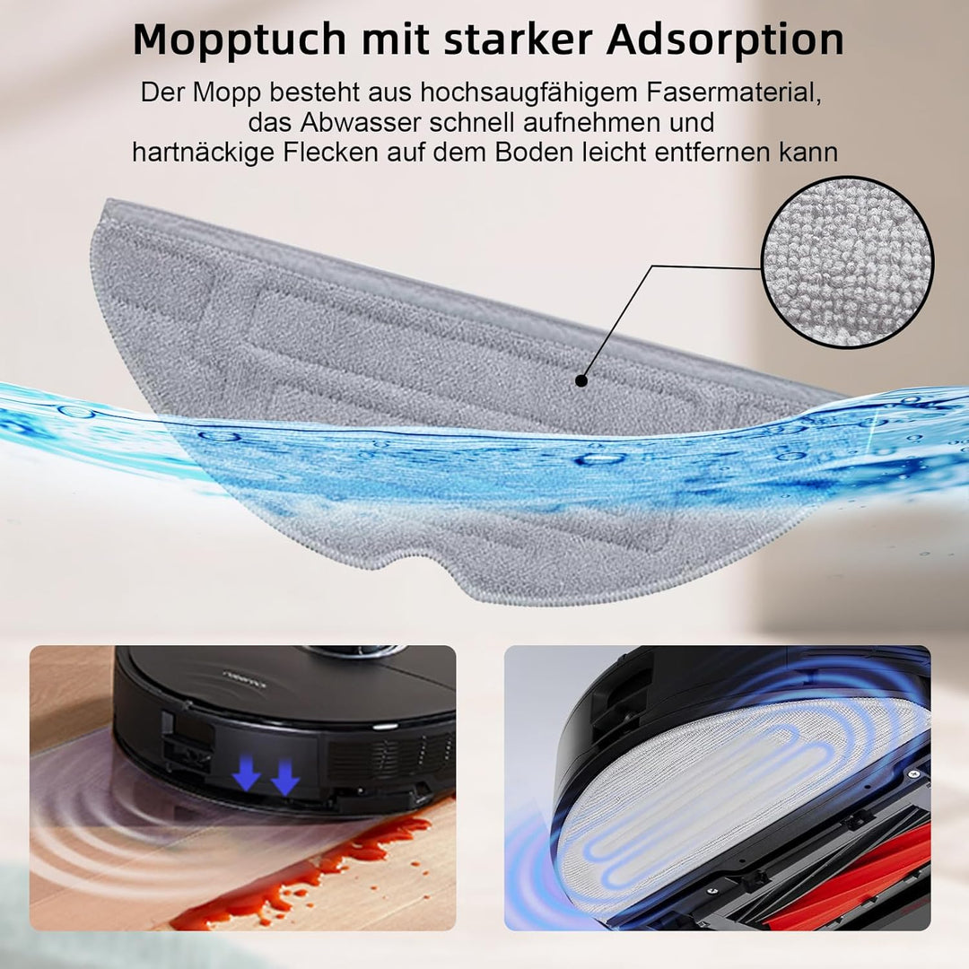 iRobacc 21 Stück Zubehörset für Roborock S8 PRO Ultra Ersatzteile 2 Rollenbürste 4 Seitenbürsten 4 S