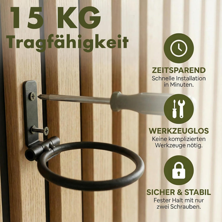 2 Stück Akustikpaneele Zubehör Ohne Bohren - Schwarz Metall Rund Klapphaken Blumentopf, Regal für Ak