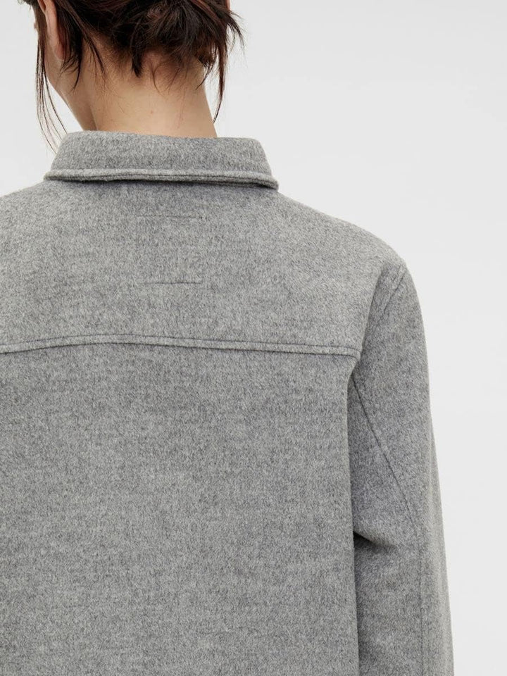 Object Damen Objvera Owen L/S Jacket Noos Jacke 40 Medium Grey Melange, 40 Medium Grey Melange
