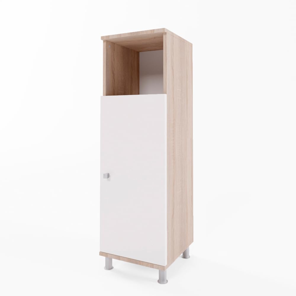 Vicco Midischrank Fynn, Weiss/Sonoma/Sonoma, 30 x 95 cm Weiss/Sonoma 95 x 30 cm, Weiss/Sonoma 95 x 3