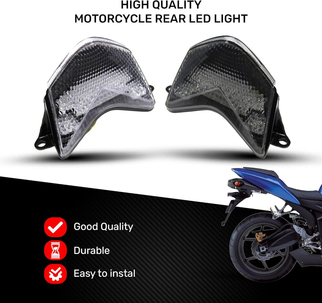 avdb-moto LED-Bremslicht mit integrierten Blinker kompatibel mit Kawasaki ZX6R 2005/2006, ZX10R 2006