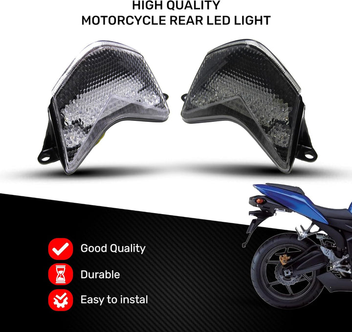 avdb-moto LED-Bremslicht mit integrierten Blinker kompatibel mit Kawasaki ZX6R 2005/2006, ZX10R 2006