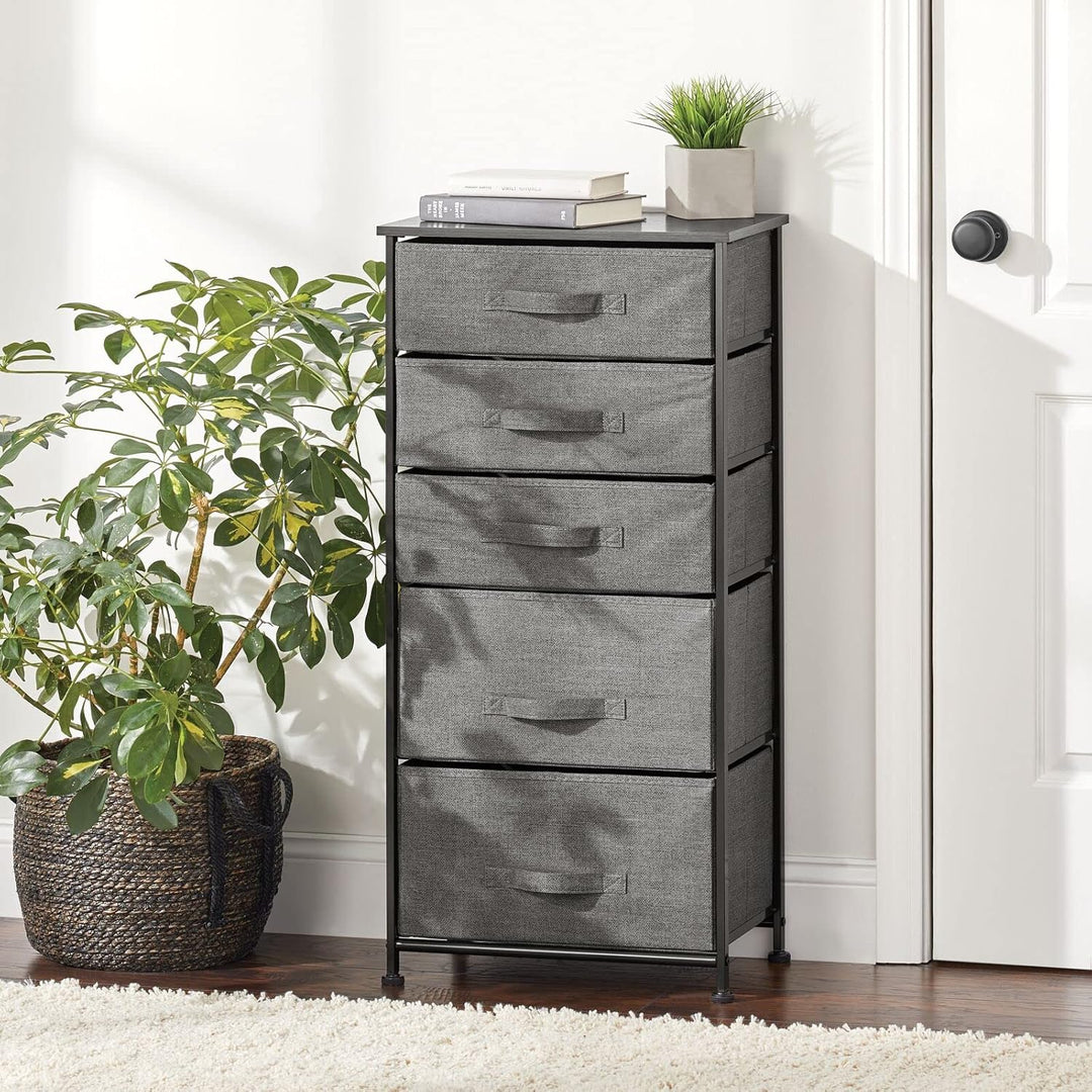 mDesign Kommode aus Stoff – praktischer Schrank Organizer mit 5 Schubladen in 2 Grössen – Aufbewahru