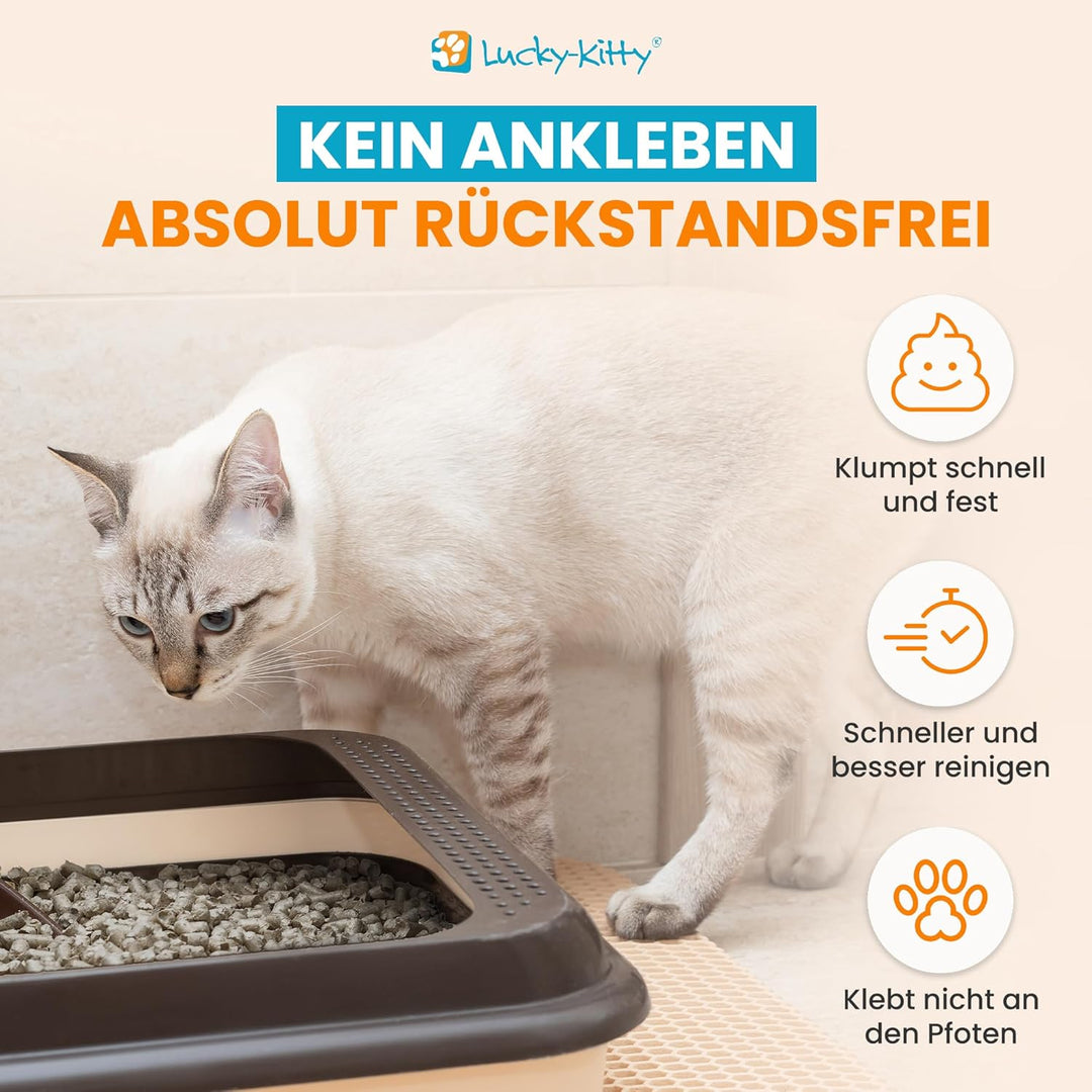 Lucky-Kitty Katzenstreu Klumpstreu, ökologisch I Staubfrei & klumpend, hochsaugfähig & geruchsneutra