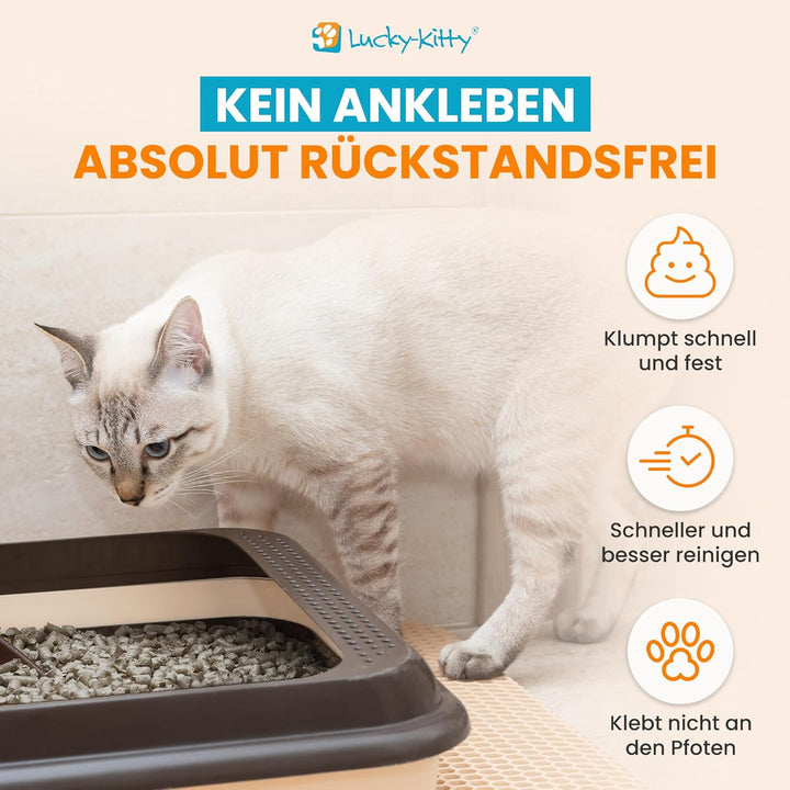 Lucky-Kitty Katzenstreu Klumpstreu, ökologisch I Staubfrei & klumpend, hochsaugfähig & geruchsneutra