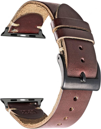 Kompatibel mit Apple Watch Band, Herren Horween Leder Uhrenarmband, Uhrenarmband für iWatch 42 44 45