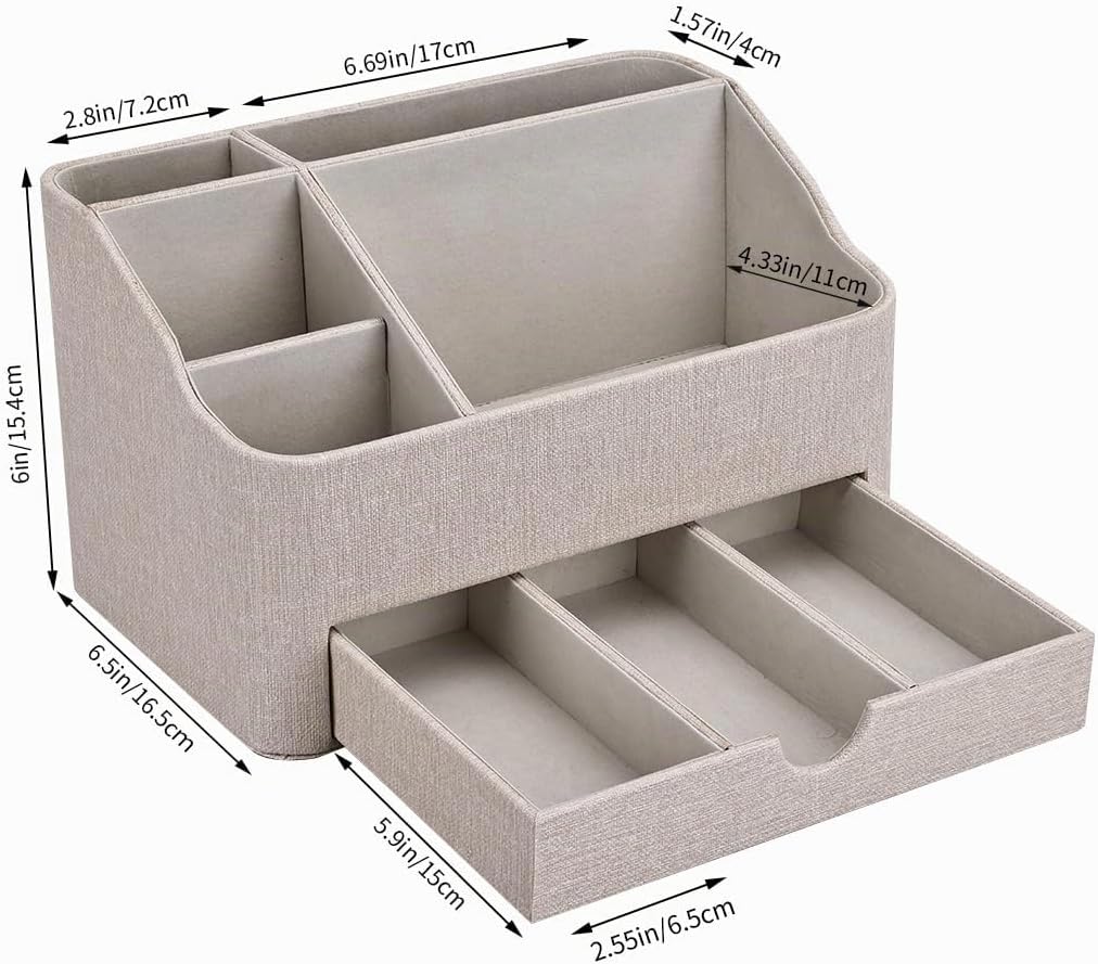 KINGFOM Büro Schreibtisch Organizer Mit 5 Fächern &amp; Schubladen, Multifunktionales Stifte Organizer S