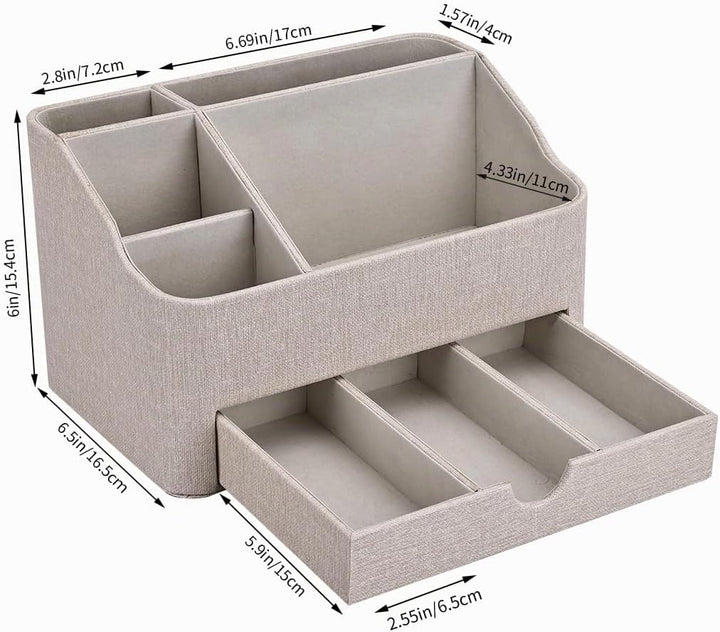 KINGFOM Büro Schreibtisch Organizer Mit 5 Fächern &amp; Schubladen, Multifunktionales Stifte Organizer S