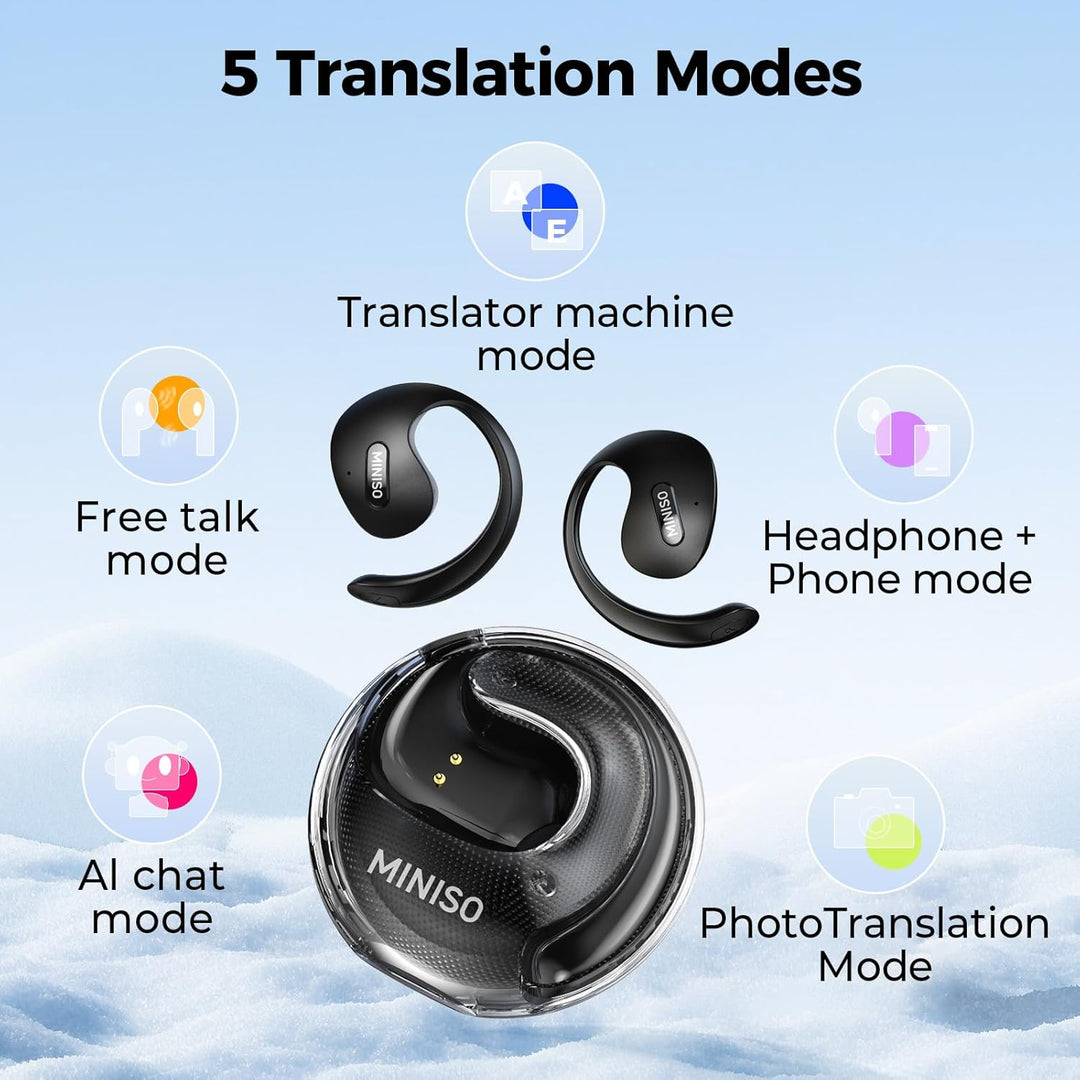 MINISO X15PRO AI Kopfhörer Übersetzer, 3-in-1-KI-Sprachübersetzer, Online-Übersetzung für 134 Sprach