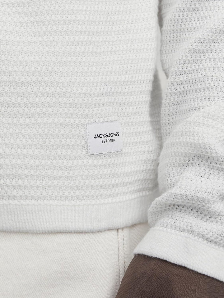 JACK & JONES Herren Jjegreg Knit Crew Neck Sn Strickpullover, Cloud Dancer