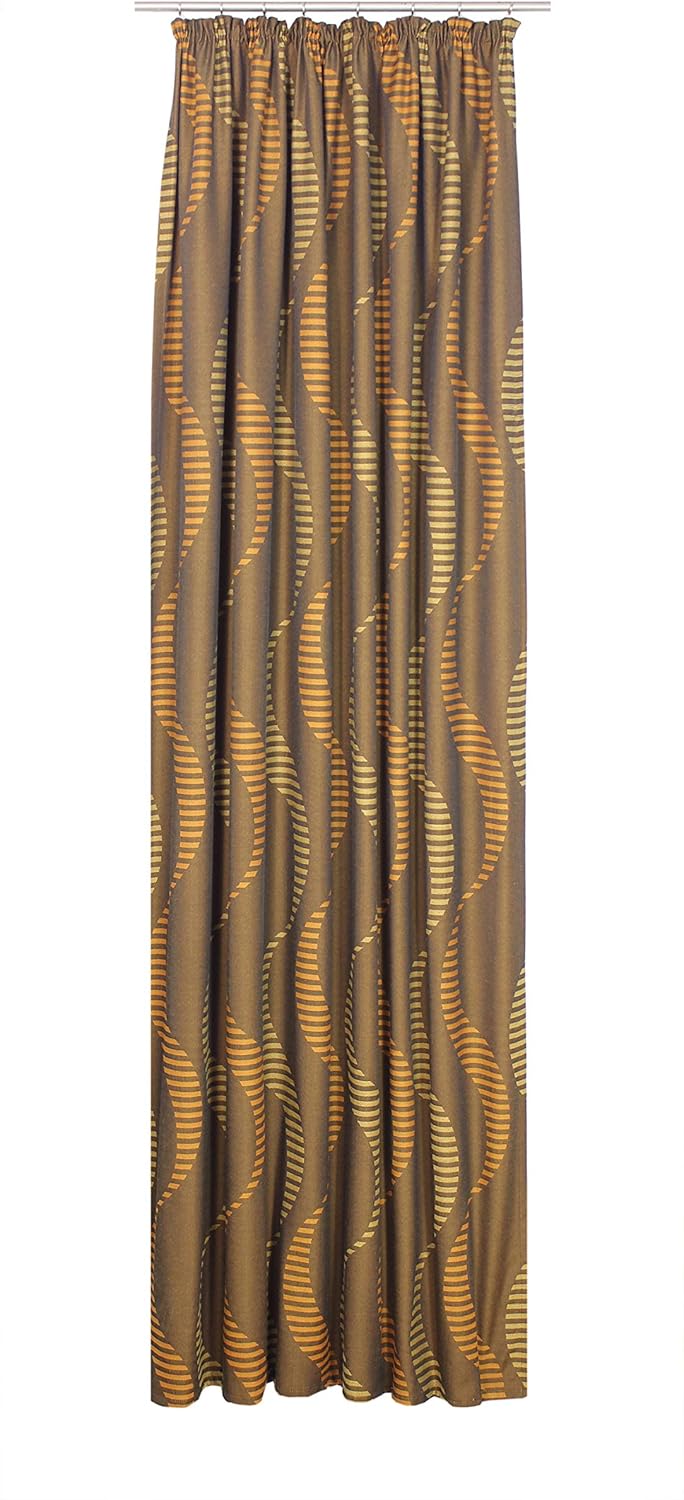 Wirth Fertigschal Lupara mit Kräuselband, Polyester, Braun, 245 x 132 cm Braun 245 x 132 cm, Braun 2