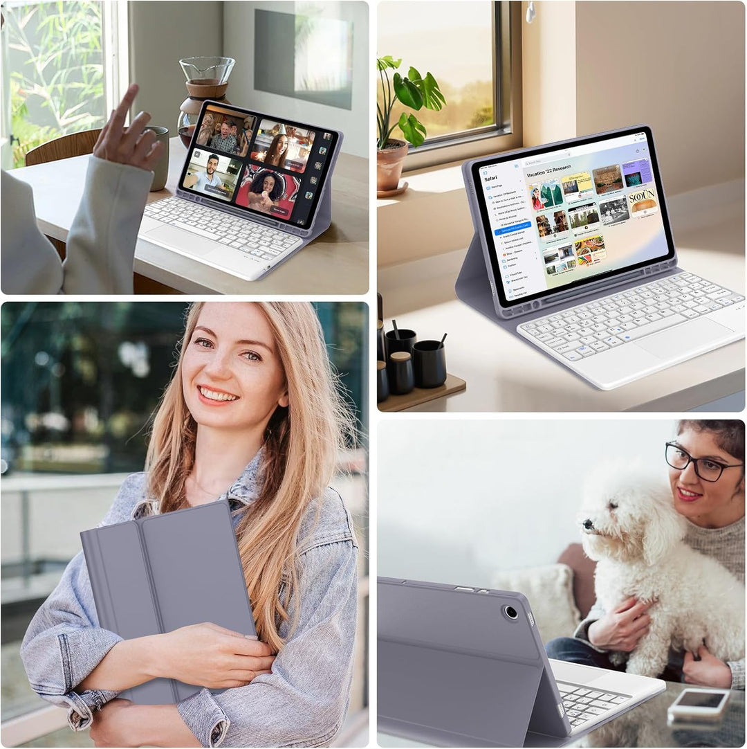 IVEOPPE Tastatur Hülle für Samsung Galaxy Tab А9 Plus 11 Zoll Con Touchpad, [QWERTZ Deutsches], Blue