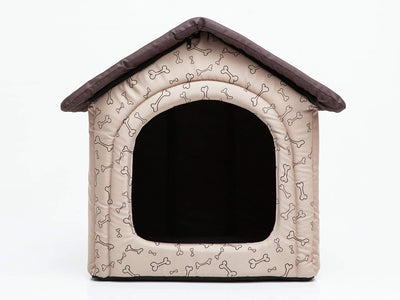 Pillowprim Hundehütte Hundehöhle Hundebett Hundehaus Katzenhöhle kleine S - 38x32 cm beige mit Knoch