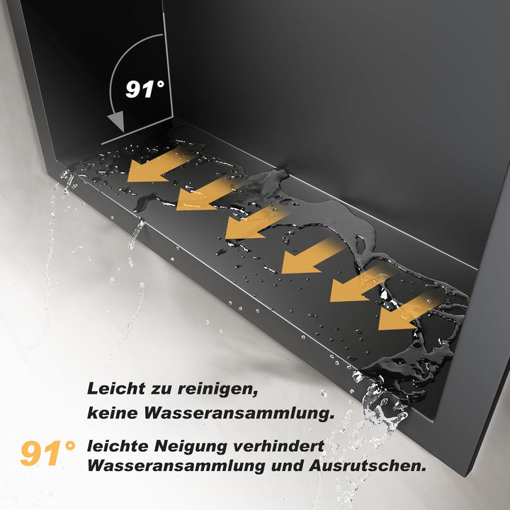 SONNI Wandnische Dusche Edelstahl, eingebettete Duschnische, Einzelregal Lagerung für Badezimmer, Wa