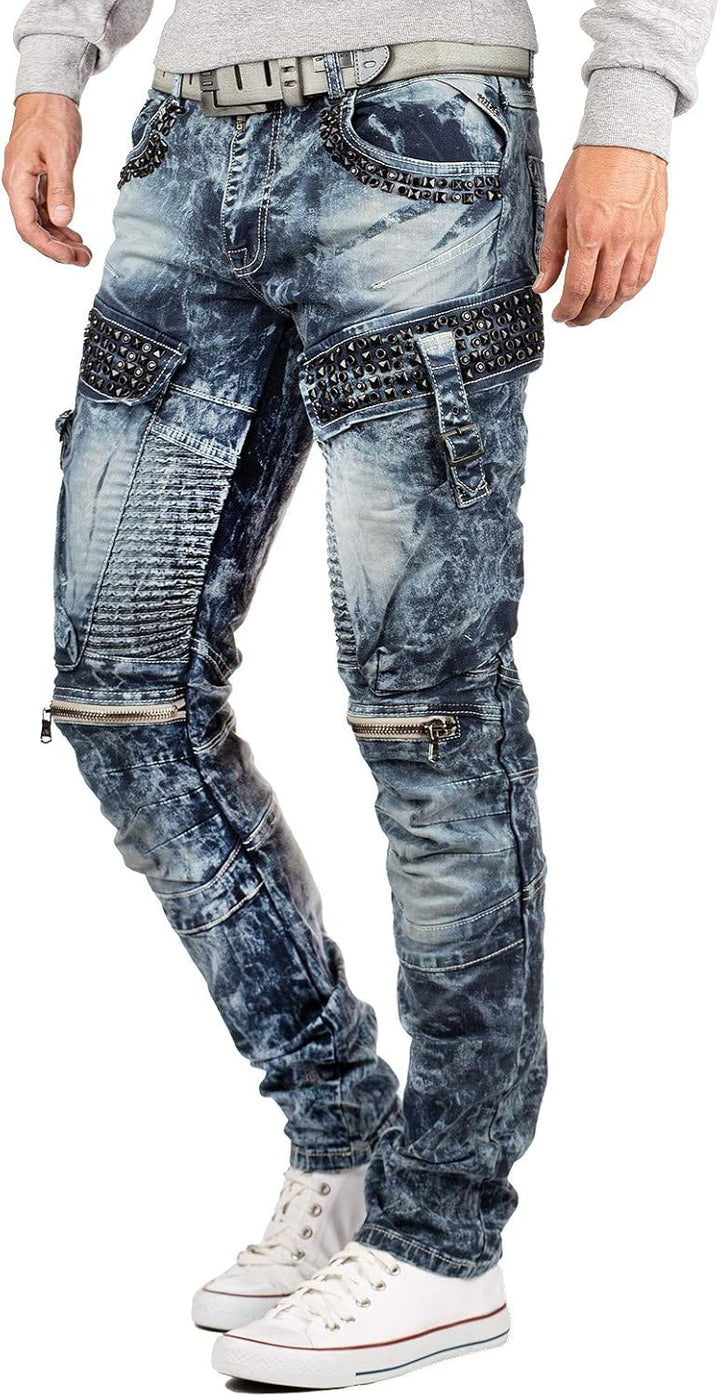 Cipo & Baxx Herren Jeans – Stylische Denim-Mode mit einzigartigem Design, Slim-Fit & Regular-Fit, Bi