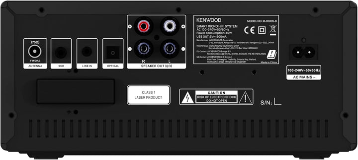 KENWOOD M-9500S-B - Smart Micro Hi-Fi System mit Internetradio, DAB+, CD/USB, Audiostreaming, Sub-Ou
