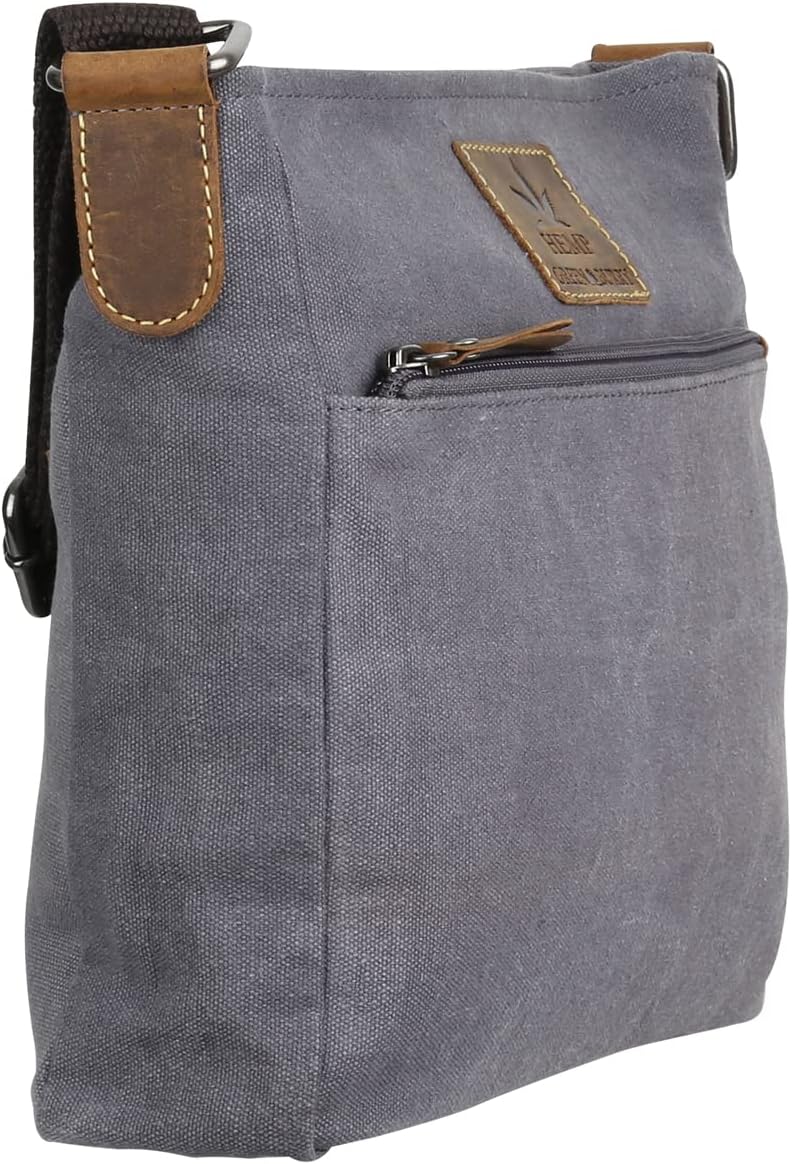 Greenburry Vintage Hemp Umhängetasche 26 cm Light Grey, Light Grey