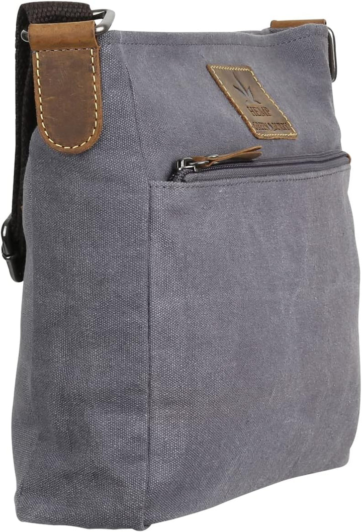 Greenburry Vintage Hemp Umhängetasche 26 cm Light Grey, Light Grey