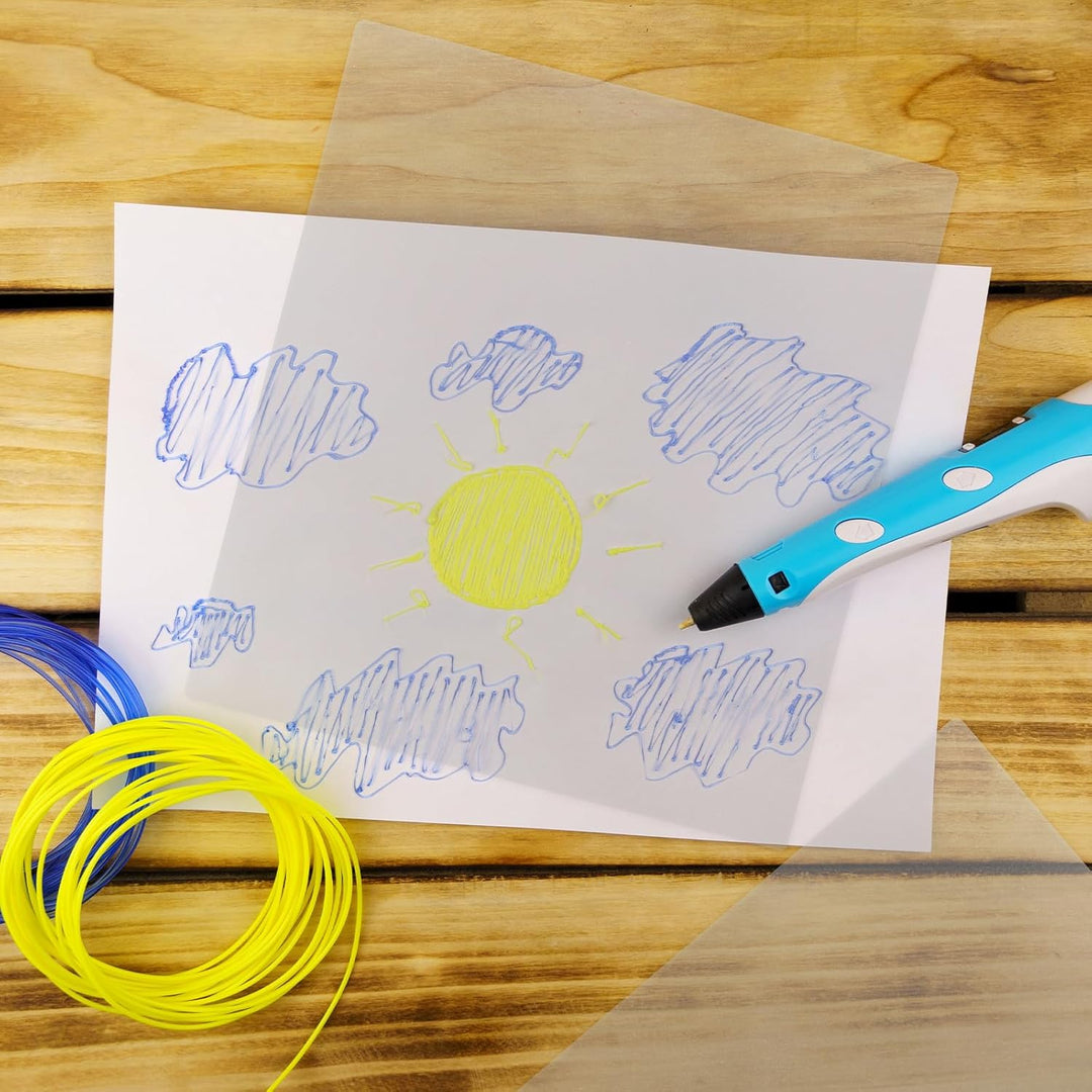 10 Stück Transparente 3D Stift Zeichenmatten aus PVC 20X18cm Kunststofffolie für Präzises Selbstgema