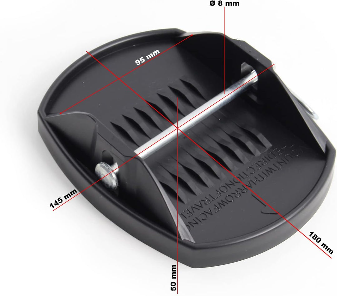 XPOtool 4X Stützplatten 180 x 145 mm mit Metallstift für Kurbelstütze von Wohnwagen, Wohnmobil, Cara