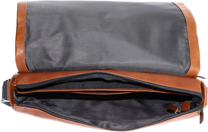 Leonhard Heyden Hamburg - Umhängetasche L 13" 38 cm cognac