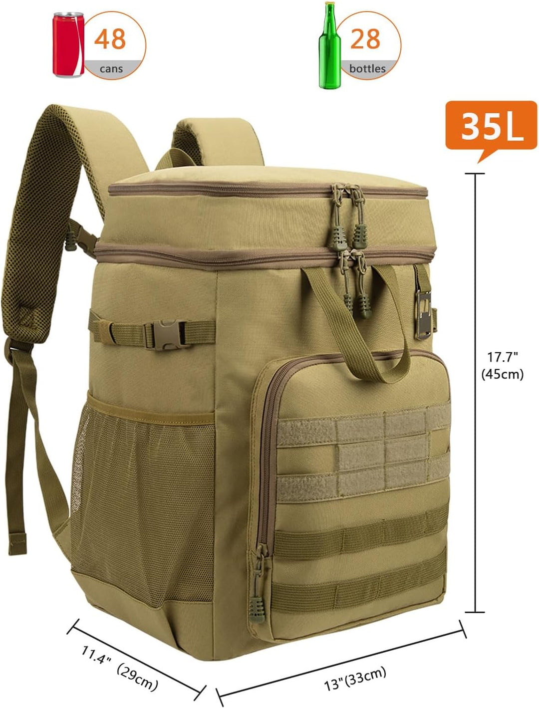 Hp hope Kühlrucksack 43L Isolierte Kühltasche Picknicktasche Warmhaltebox Kühlbox Kühlrucksack Gross