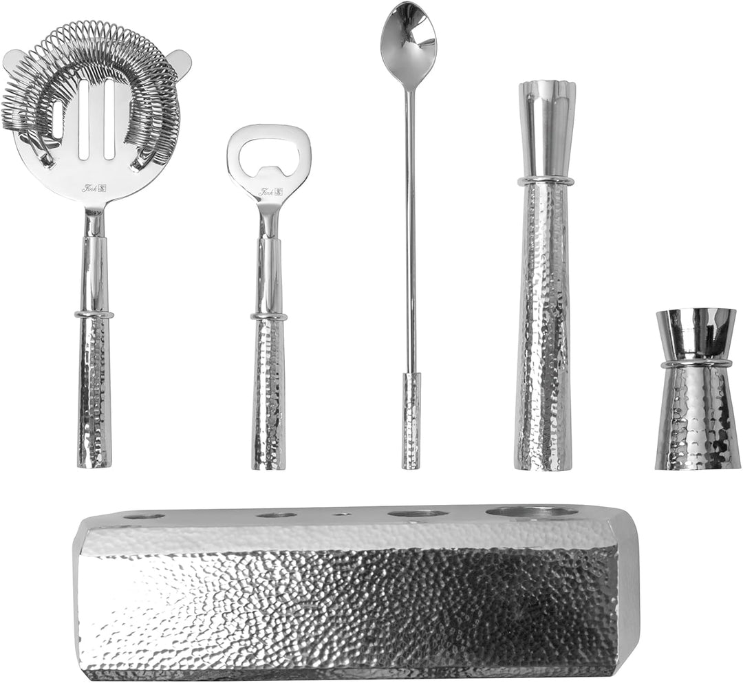 Fink Cocktail Set 6-teilig für Longdrinks Mixgetränke – Cocktail Zubehör aus Edelstahl für Küche Hau