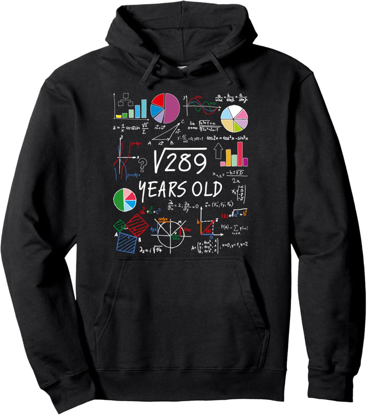 Square Root Of 289 17th Birthday Funny 17 Year Old Math Nerd Pullover Hoodie